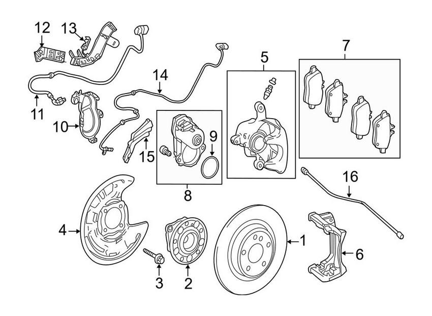 Mercedes Wheel Bearing and Hub Assembly - Rear 246334000664